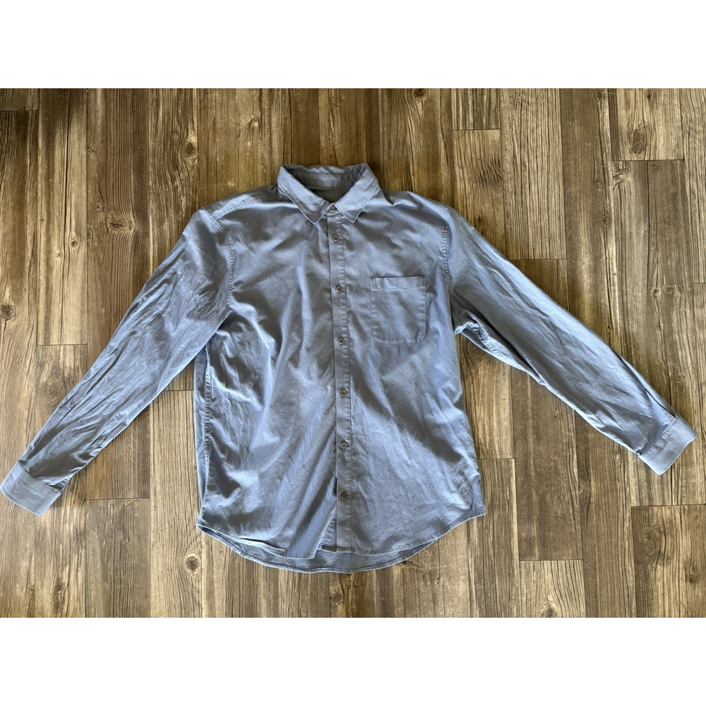 Lululemon Commission Long-Sleeve Shirt Pocket Mens XXL Heather Blue Button Down